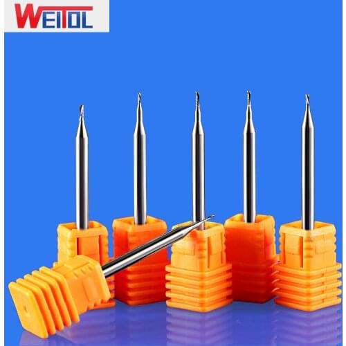 WeiTol 1PCS 5A 1/8 inch Shank Up Cut End Mill Down Cut Left Hand Spiral Bit Carbide CNC Router Bits