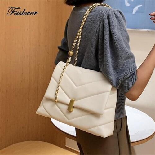 Luxury Brand Womens bag 2020 Fashion New High Quality PU Leather Womens Handbag Large Tote bag Lock Chain Shoulder Bags