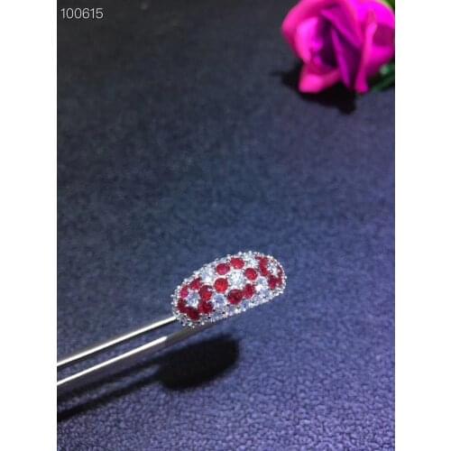 Natural red ruby gem Ring Natural gemstone ring S925 silver Luxurious big wide Thick women wedding gift fine Jewelry