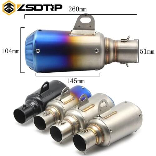 ZSDTRP 35-51mm Universal Motorcycle Exhaust Muffler Escape Slip-On Pipe Fit Many Motorbike Scooter ATV For AK MSX125 KTM