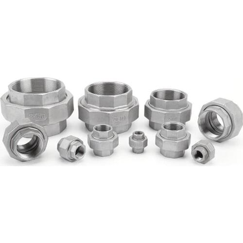 1/8'' - 2'' BSP Female Thread Screw Union 304 Stainless Steel Water Casting Pipe Fitting Joint Coupling Connector