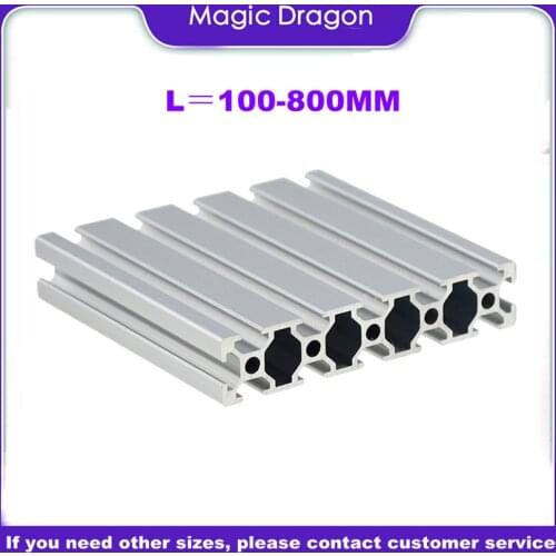 1PC 20100 Aluminum Profile Extrusion 100-800mm Length European Standard Anodized Linear Rail for DIY CNC 3D Printer Workbench