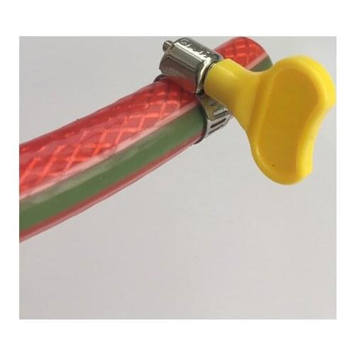 Free shipping 10pcs Adjustable Handle Yellow Type Hose Clamps with handle,304 Stainless steel hose Clamp Hoop Pipe Clips