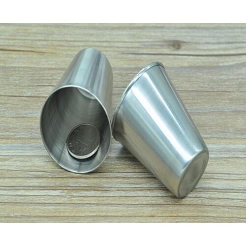 1000pcs/lot Fast shipping Portable 60ML Wine Beer Stainless Steel Cup Outdoor Whiskey Mug 2oz travel cups