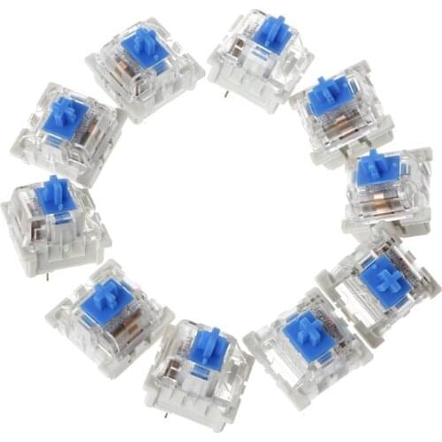 10Pcs 3 Pin Mechanical Keyboard Switch Waterproof Blue Replace For Gateron Cherry MX