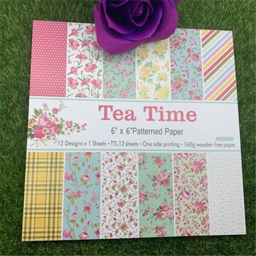 12pc meaning tea time life ours patterned paper Scrapbooking paper pack handmade craft paper craft Background pad Paper Craft