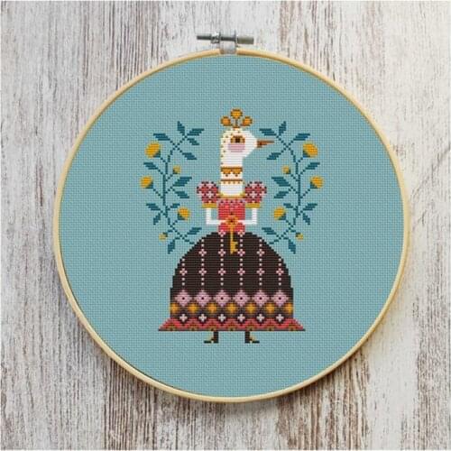 2021 Drop Shipping Embroidery Mrs Duck Funny Halloween Cross Stitch with 100% Cotton Floss & Free Shipping for Home Decor & Gift