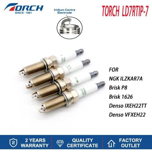 4-8PCS Car Candles Iridium Platinum Power Spark Plugs Torch LD7RTIP-7 for NGK ILZKAR7A Brisk 1626 Denso VFXEH22 Accessories