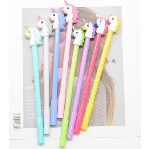 60 pcs/lot Gel Pen Caneta Kawaii Lapices Jel Kalem Unicorn School Supplies Lapiceros Papelaria Creativos Lote Boligrafo Stylo