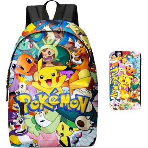 8 Styles Anime Pokemon School Bags Backpacks Pikachu Kids Bags Big Capacity Travel Bag Teenagers SchoolBag Girls Boys Rucksacks