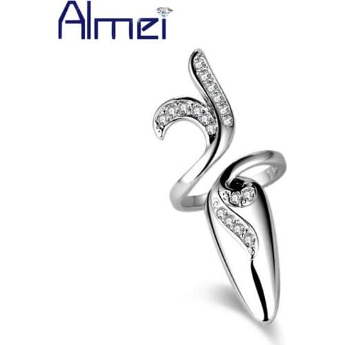 Almei 5% Engagement 8 Pcs Style Nail Gold Color Rings For Women Adjustable Finger Ring Female Ladies Jewelry Dropshipping SZ285