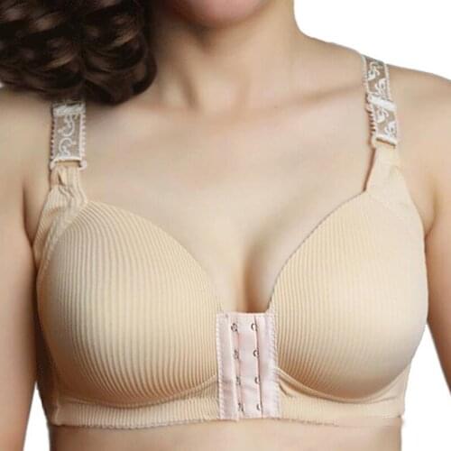 Front Closure Wireless Bra Push Up Minimizer bras for women Non-padded Unlined Full Coverage lingerie Free shipping 38 40 42 44