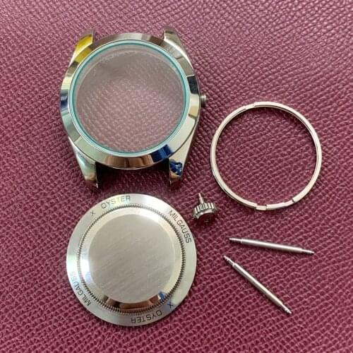 Watch accessories case 39mm is suitable for assembling 3135 movement modified sapphire glass stainless steel material