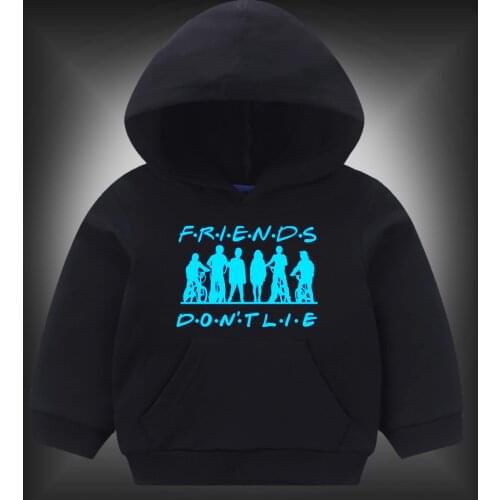 Fluorescent Luminous Children Hoodies Stranger Things Print Kangaroo Pocket Kids Sweatshirts Girls Boy Hooded Pullovers