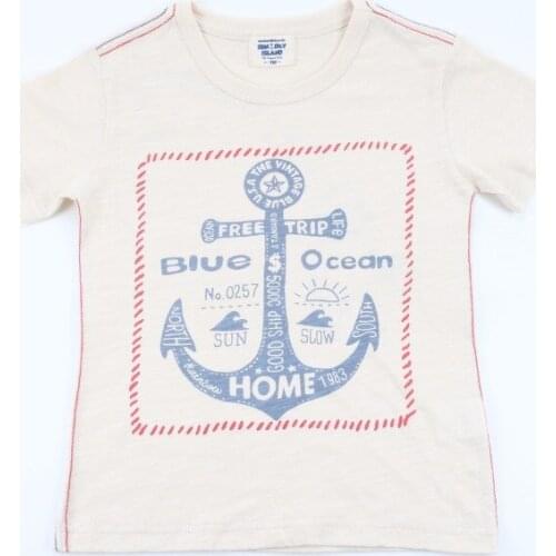 Children Pirate Anchors Print Boys T shirts O-neck Print boy t shirt Kids Solid Short Sleeve Clothing Boy Tee t617