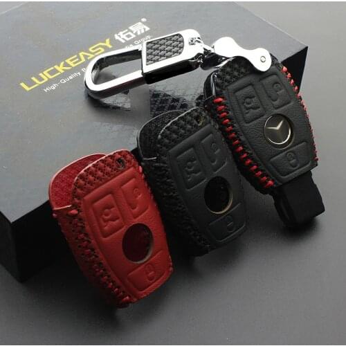 Leather Key Cover For Mercedes Benz GLK300 E260L B C E S Class 2016 2017 leather car remote case key3