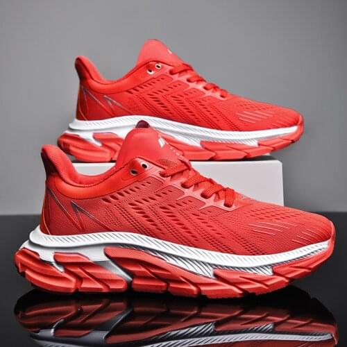 Mens casual shoes outdoor breathable comfortable mesh fashion light non-slip vulcanized elastic flying woven running shoes