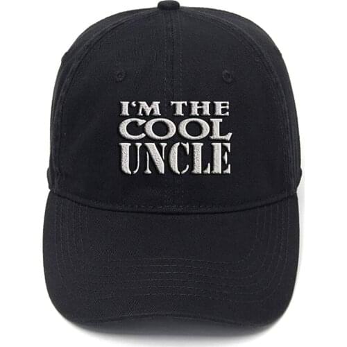 Lyprerazy I'm The Cool Uncle Gift Washed Cotton Adjustable Men Women Unisex Hip Hop Cool Flock Printing Baseball Cap