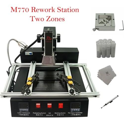 M770 BGA Rework station IR BGA Model 2 Zones Manual Operation 1900W Infrared for Chip Repairing BGA Tool Kit