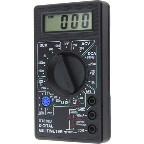 MINI Digital LCD Multimeter with Buzzer Voltage Ampere Meter Test Probe DC AC