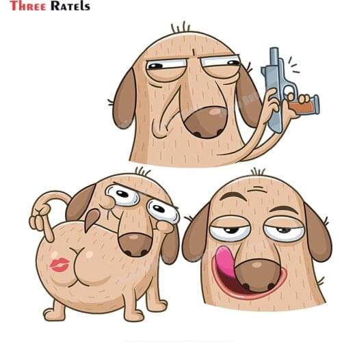 Three Ratels B281 Funny Diggy Dog Stickers For Car Window Waterproof Stickers Skateboard Suitcase Motorcycle Children Decals