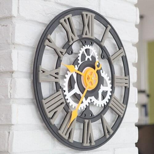 Roman numerals wall clock European industrial Restoring ancient ways wall watch creative living room bedroom reloj de pared