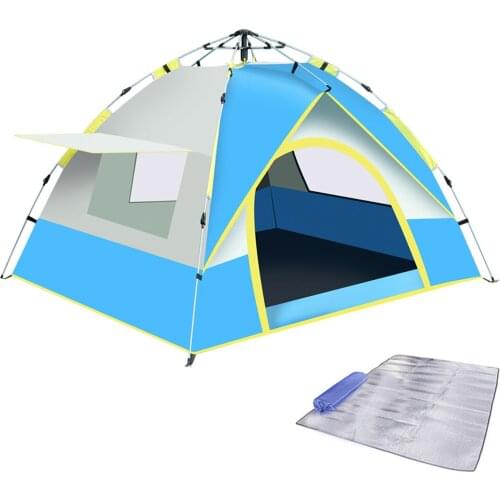 Upgraded Automatic Tent 3-4 Person Camping Tent Easy Instant Setup Protable Backpacking for Sun Shelter Travelling Hiking