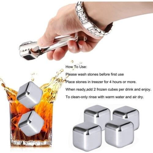 Whiskey Red Wine Coolers Quick Frozen Stainless Steel Ice Cubes Portable Beer Quick Frozen Ice Stone Reusable Bar Tool Sets