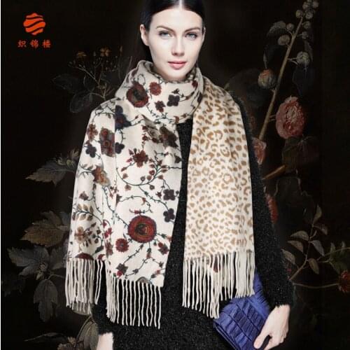 Brocade floor thickening cashmere scarf collar warm shawl and foreign nationality female winter joker wind gifts