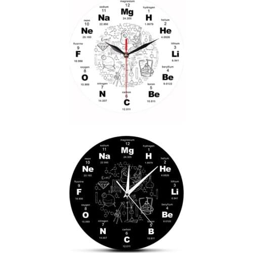 Periodic Table of Elements Wall Art Chemical Symbols Wall Clock Educational ElementaL Display Classroom Clock Teachers Gift