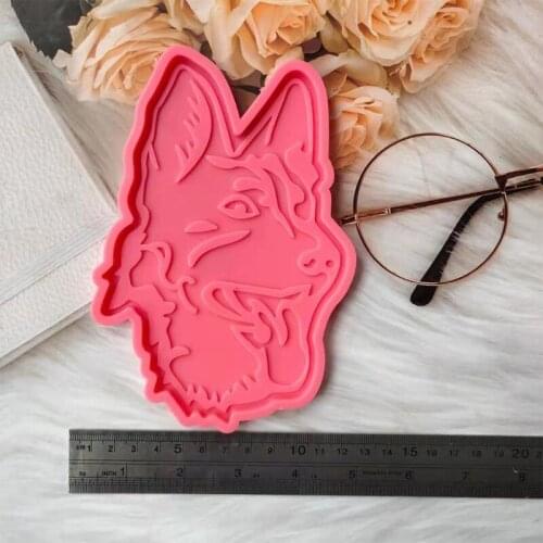 Dog Head Shaped Coaster Epoxy Resin Mold DIY Crafts Casting Tool Cup Mat Pad Silicone Mould T84A