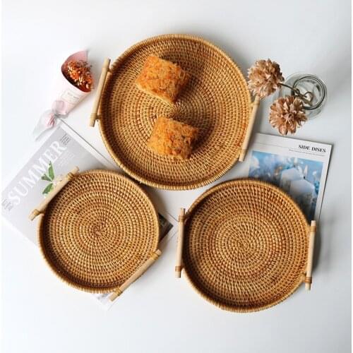 Rattan storage box handmade rattan storage box bread fruit snack portable picnic basket storage basket