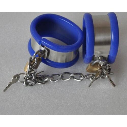 Stainless Steel Silicone Hand Cuffs Wrist Restraints BDSM Bondage Chastity Sex Accessories Handcuffs Adult Games Slave Fetish