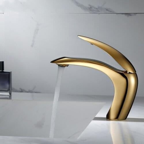 Basin Faucet Bathroom Copper Faucet Rose Gold Sink Mixer Tap Toilet Sink Hot And Cold Single Handle Leaf-Shape Basin Faucet