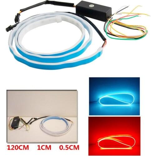 Car LED Strip Lighting Rear Trunk Tail Light Dynamic Streamer Brake Turn Reverse flash follow Led Warning Light Signal Lamp