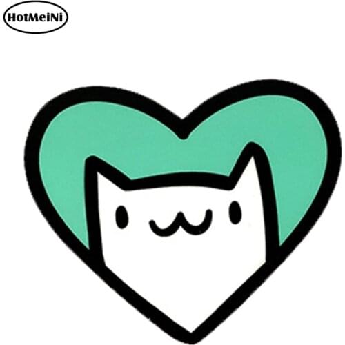HotMeiNi 13cm x 10.9cm Car Stickers Cute Cat Heart Vinyl Sticker for Bumper Window Decal Waterproof Car Styling Accessories