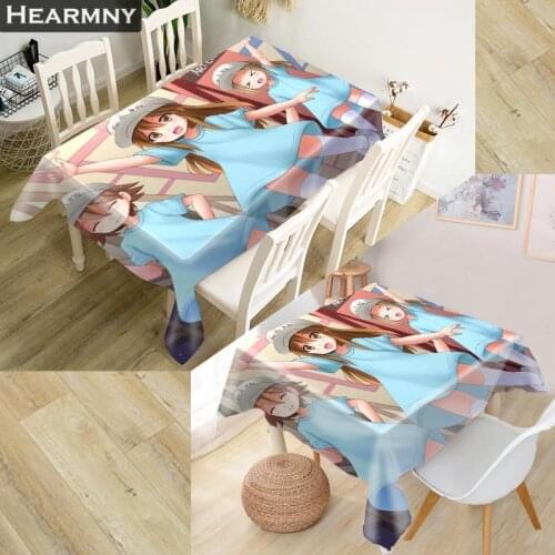 HEARMNY Cells At Work! Tablecloth 3D Oxford Fabric Square/Rectangular Dust-proof Table Cover For Party Home Decor TV Covers