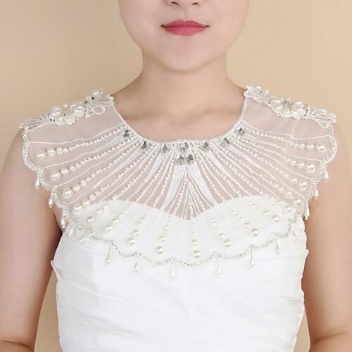 ZMG08 wedding bolero bridal cape long wedding shawl lace jacket party coat beaded cape dress cloak white Womens cape for girls