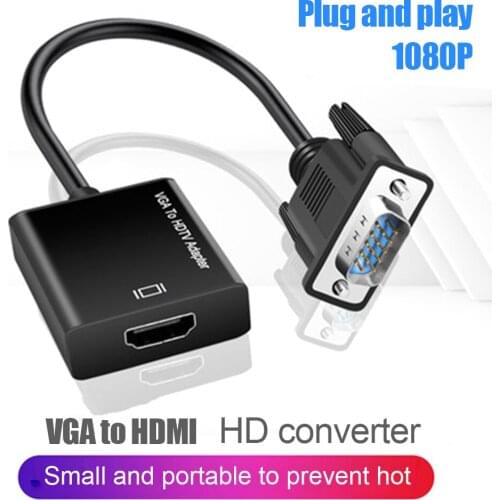 1080P HD VGA to HDMI-compatible Converter for TV PC Adapter Output with Audio VGA TV AV to HDTV Video Cable Converter Adapter