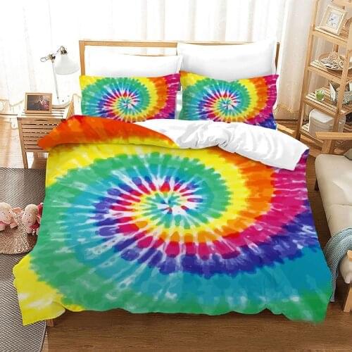 Oil Painting Style Abstract Watercolors Brushstrokes Mottled Messy Vibrant Duvet Cover 3pcs Bedding Set With Pillowcases