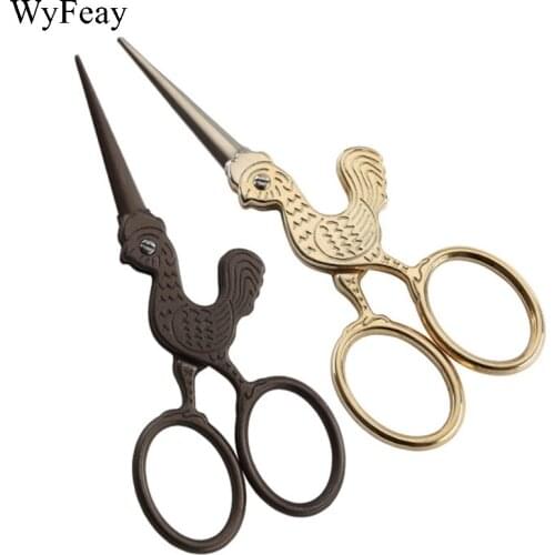 4 " Chicken Shape Vintage Stainless Steel Scissors Embroidery Sewing Tools Crane Shape Stork Measures Retro Shears Cross Stitch