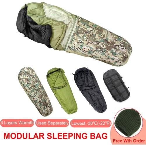 4 in 1 Military Nature Hike Modular Sleeping Bag Liner Camping Winter Thermal Adult Type Army Tourist Sleepsack Outdoor Hiking
