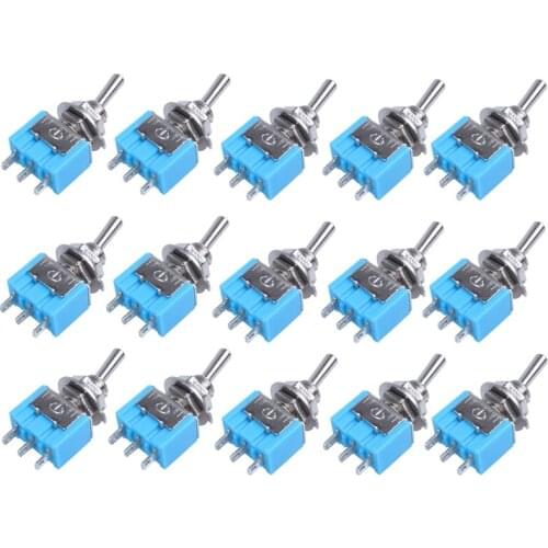 AC 125V 6A SPDT ON-ON 3 Pin Latching Micro Toggle Switch 15 Pcs
