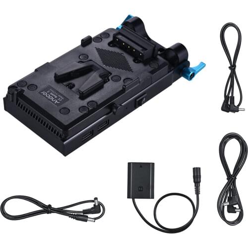 Andoer V Mount V-lock Battery Plate NP-FZ100 Battery Adapter for Sony A7III A9 Camera for Monitor Recorder Microphon