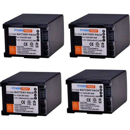 4Pcs 7.4V 2900mAh BP-828 BP 828 BP828 Camera Battery for Canon HFS30 HF20 HG20 G30 G40 XA20 XA25 HFM300 HFM30 HFG30 HFG10 HFM40