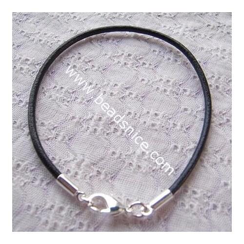 Fashion Accessories Supplies Jewelry Making Bracelet cord 2mm thick,length:19 cm,12x6mm clasp, sold by 5 pcs ID:9548