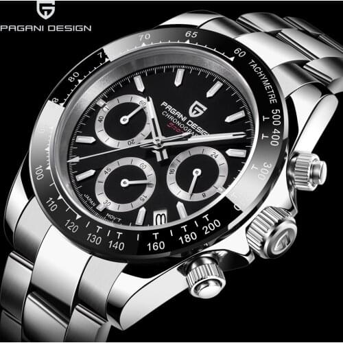 Pagani Design 40mm Watch Men Waterproof Chronograph Sport Mens Watches Luxury Quartz Watch Man Stainless Steel Relogio Masculino