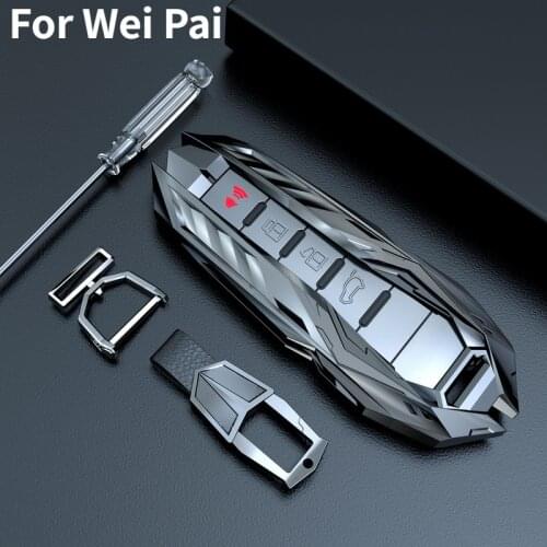 Mutips Car Key Case Shell Cover Keychain Accessories For Great Wall Wei Pai WEY VV5 VV6 VV7 WEP8 zinc alloy key case buckle