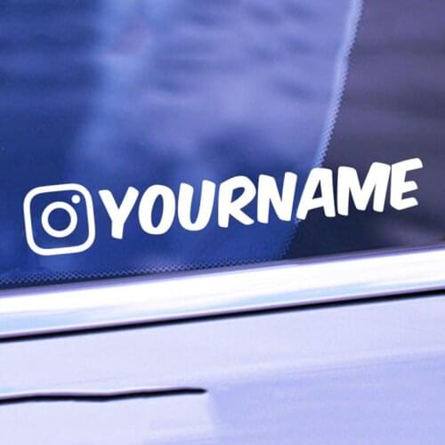 Black/Sliver Custom IG YT Name Campervan Car Sticker Personalized Username Social Media Removable Waterproof Window Decal CL817