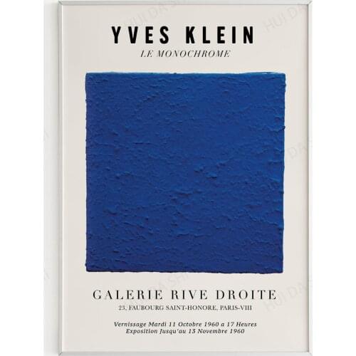 Klein Blue - Yves Klein Monochrome Exhibition Canvas Print Poster - Printable Art - French Modern Art
